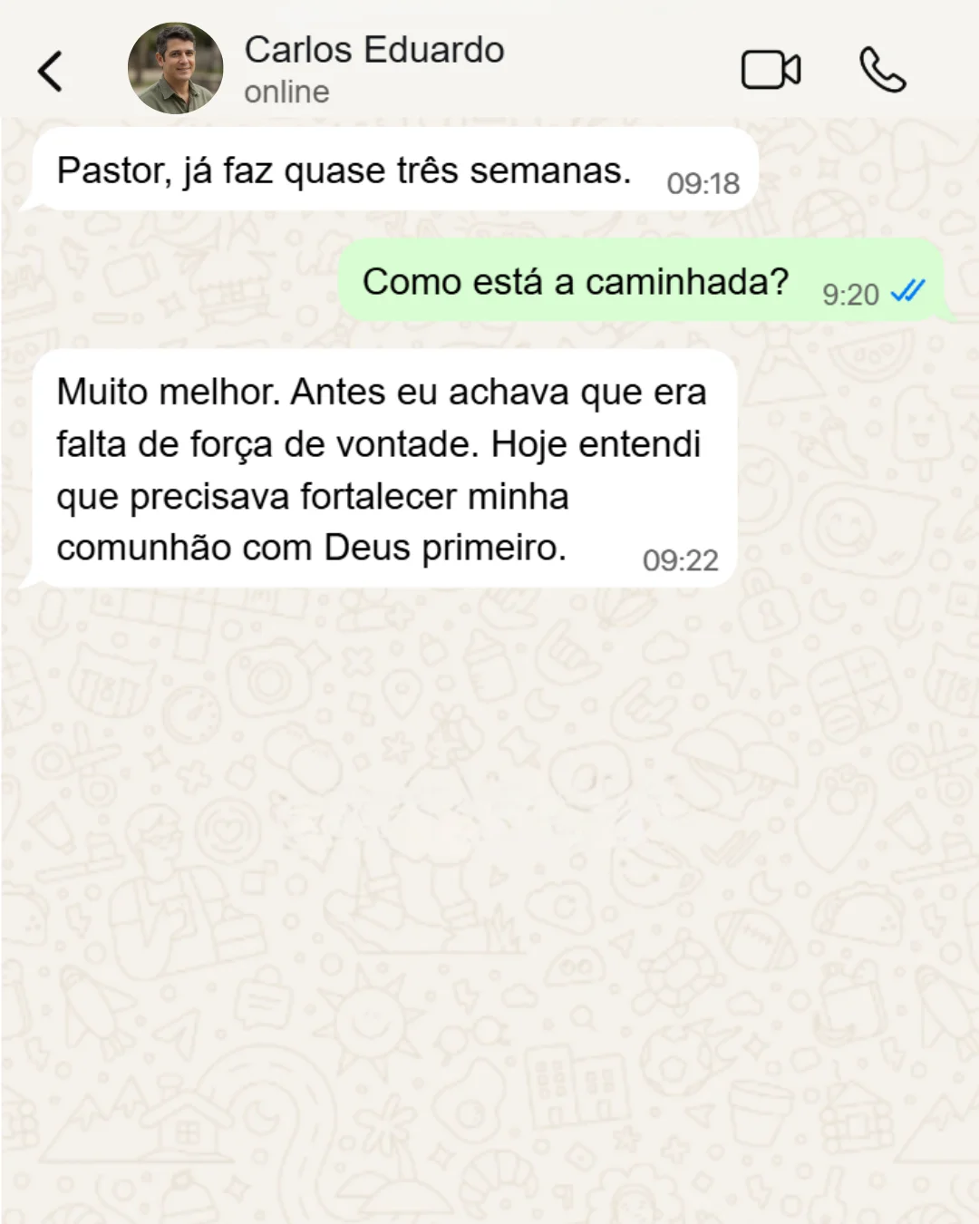 Simulação: relato de melhora após três semanas de caminhada