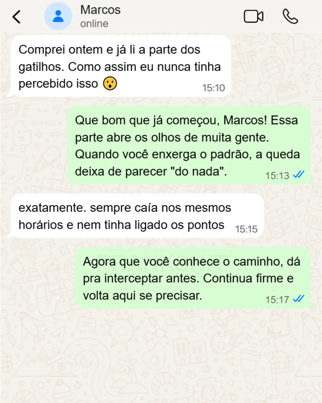 Simulação: reconhecendo um gatilho pessoal