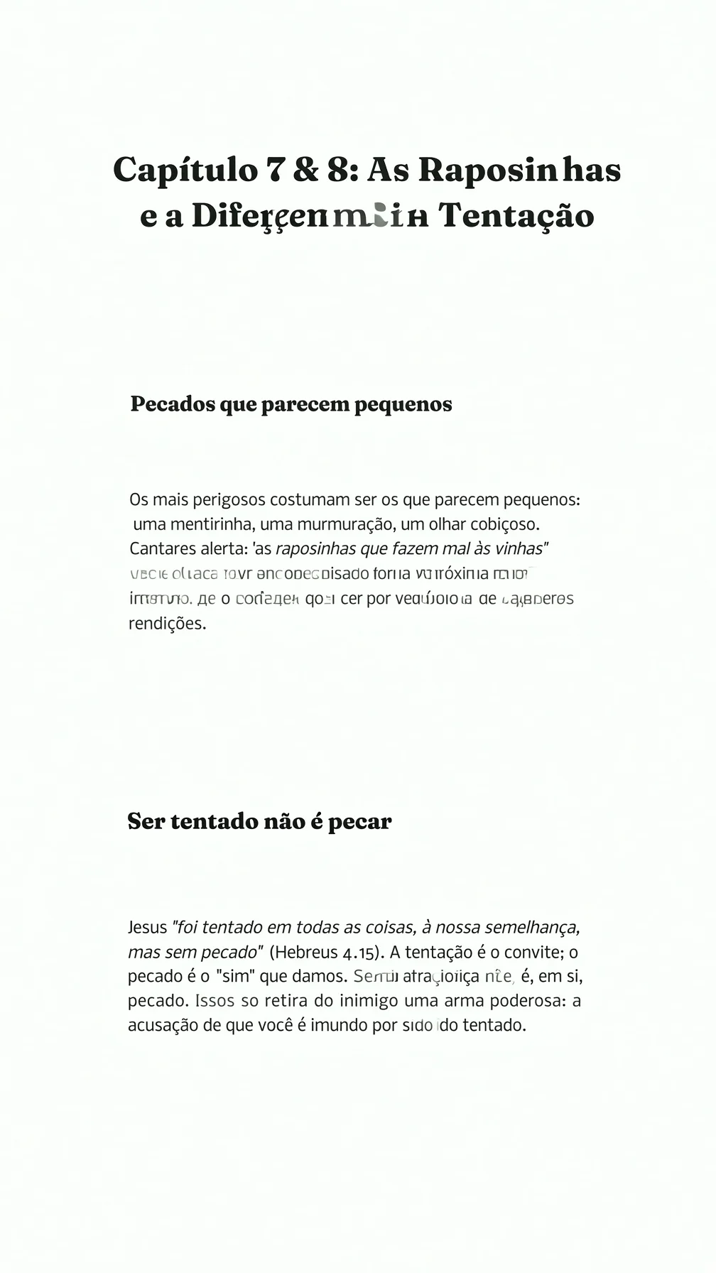 Página do guia — Capítulos 7 e 8: As Raposinhas e a Diferença