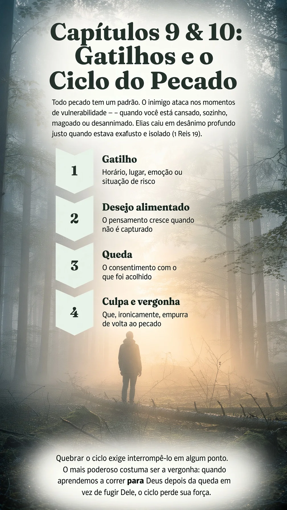 Página do guia — Capítulos 9 e 10: Gatilhos e o Ciclo do Pecado