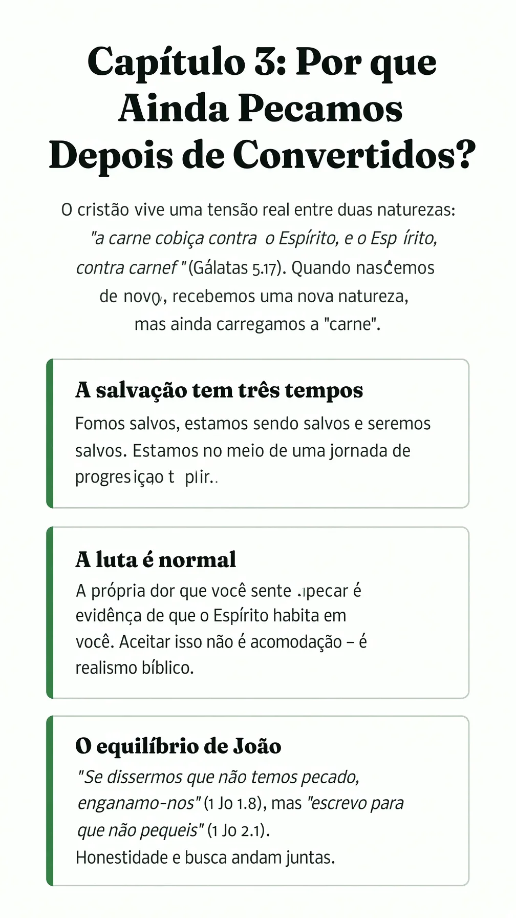 Página do guia — Capítulo 3: Por que Ainda Pecamos Depois de Convertidos?